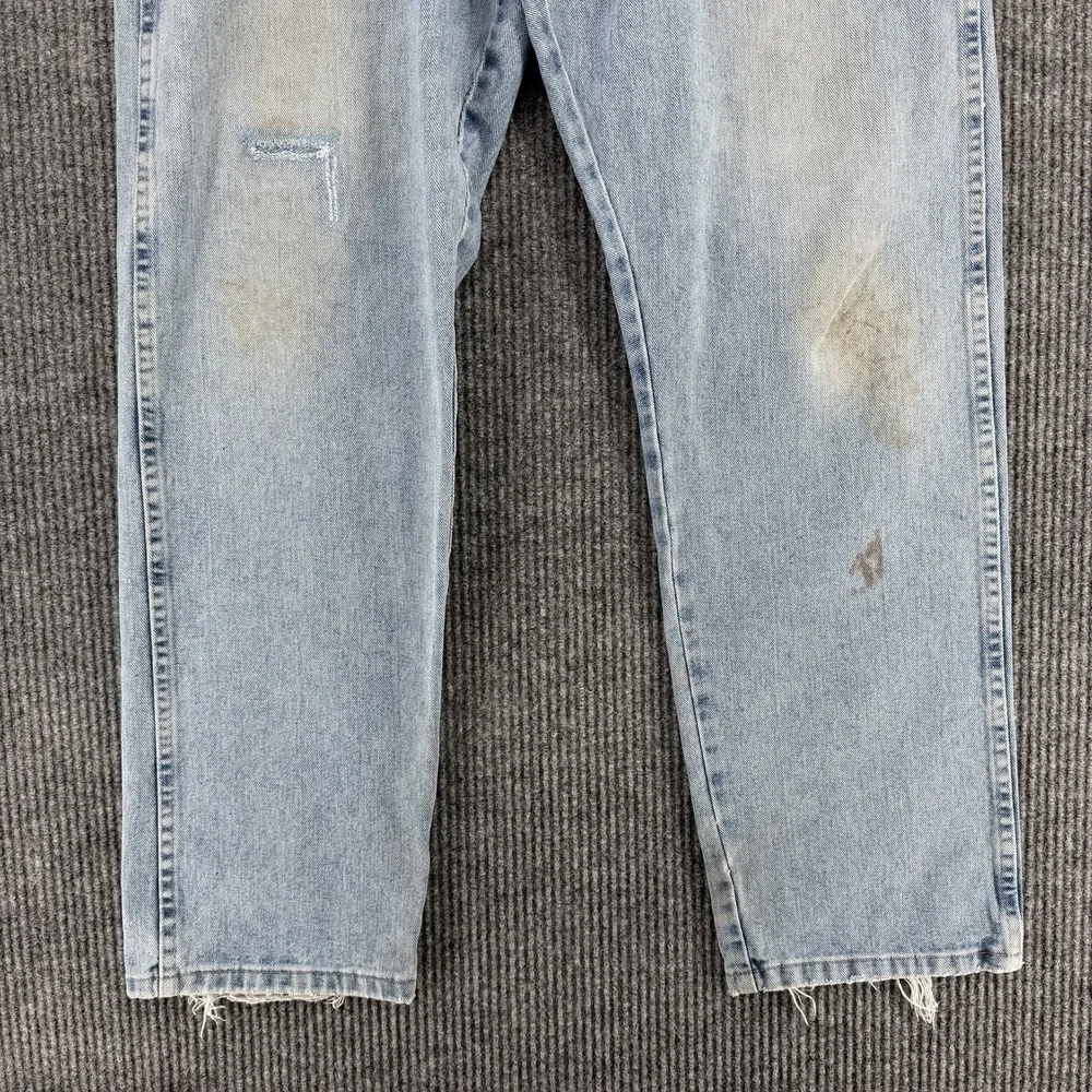 Wrangler Vintage Light Wash Jeans Distressed Workwear Grunge 40x33 Mens